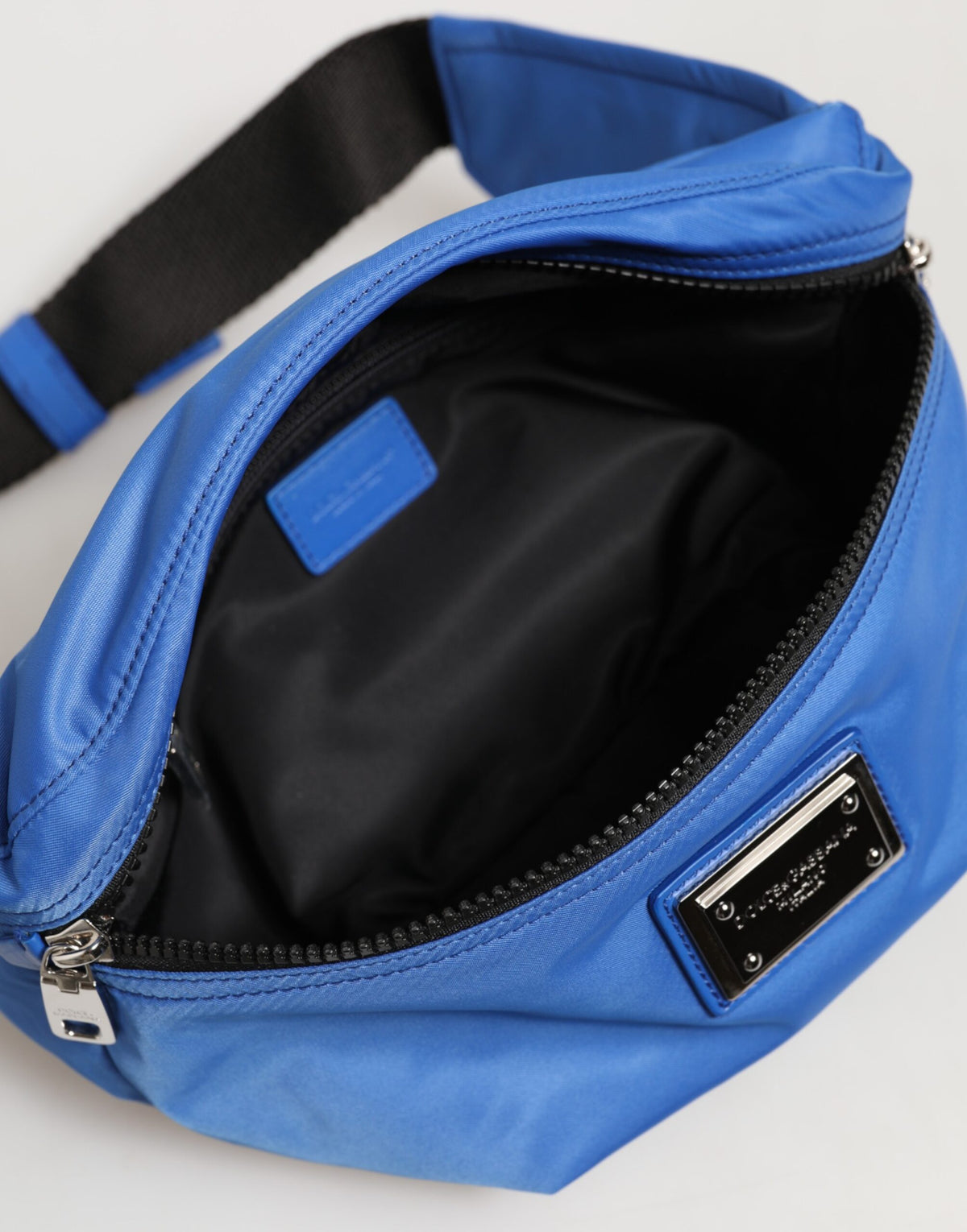 Dolce & Gabbana Blue Logo Plaque Nylon Waist Fanny Pack Men's Borse Men's Bag