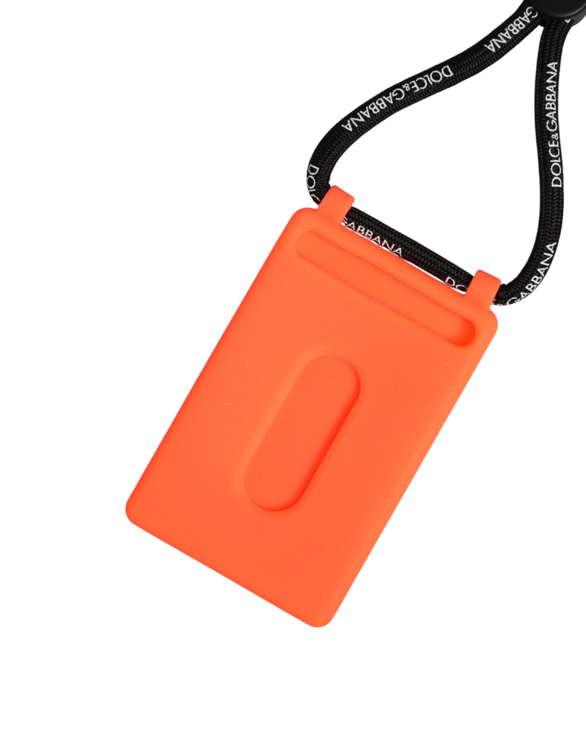 Dolce & Gabbana Holder Neon Orange Rubber DG Embossed Adjustable  Badge