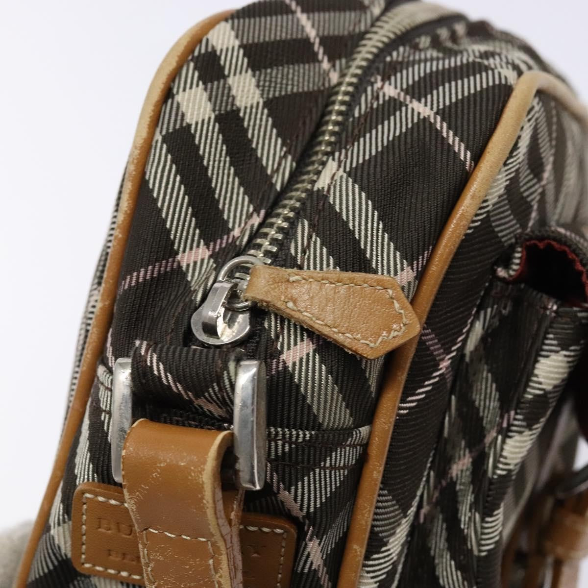 Burberry Nova Check Blue Label Canvas Brown Canvas Shoulder Bag Bag (Pre-Owned)