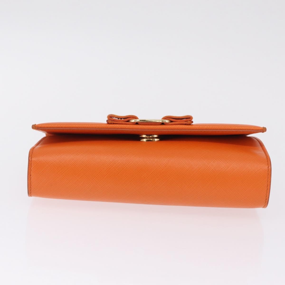 Salvatore Ferragamo Vala Leather Orange Leather Shoulder Bag Bag (Pre-Owned)