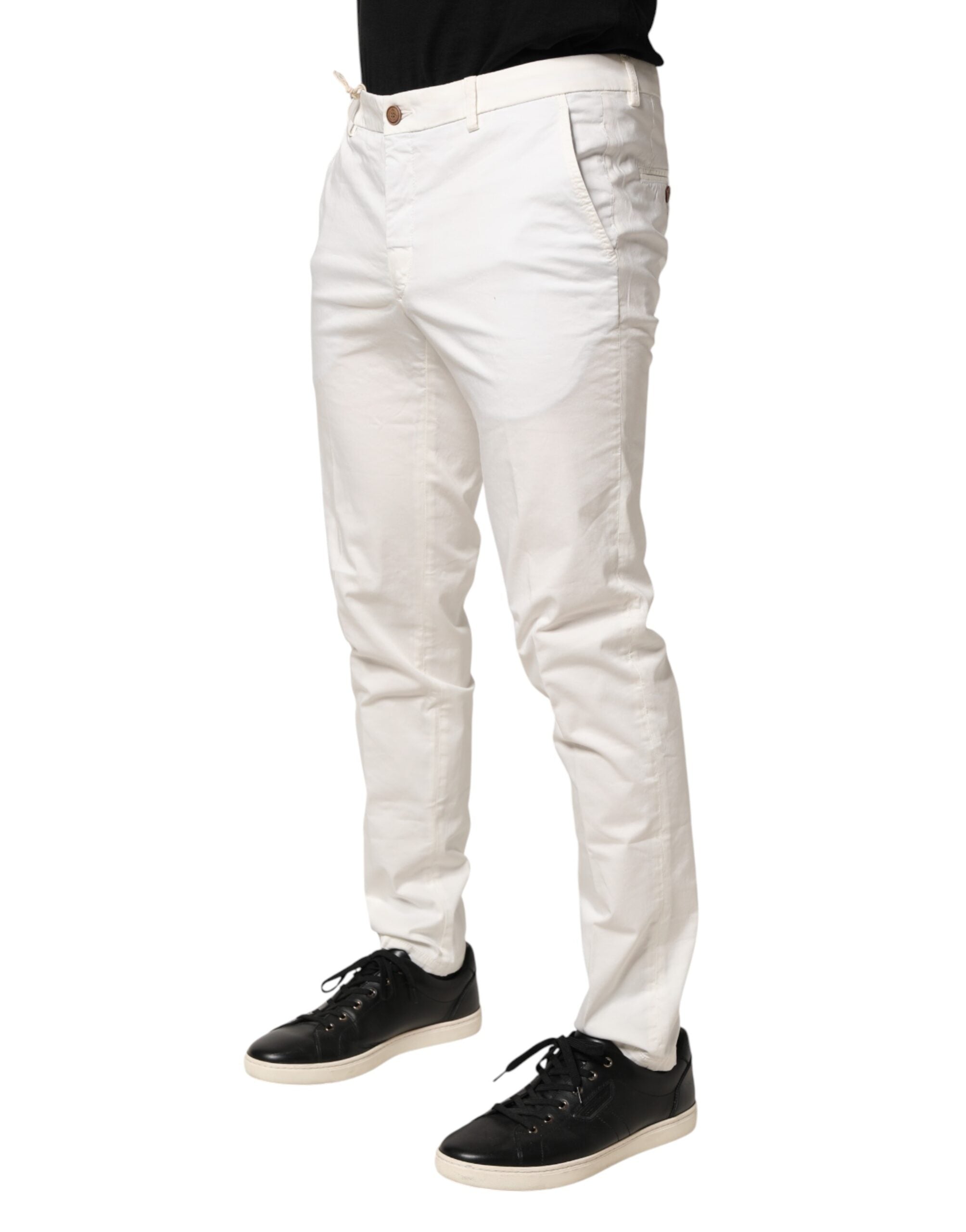 Domenico Tagliente White Tapered Dress Formal Trouser Men's Pants (Pre-Owned)