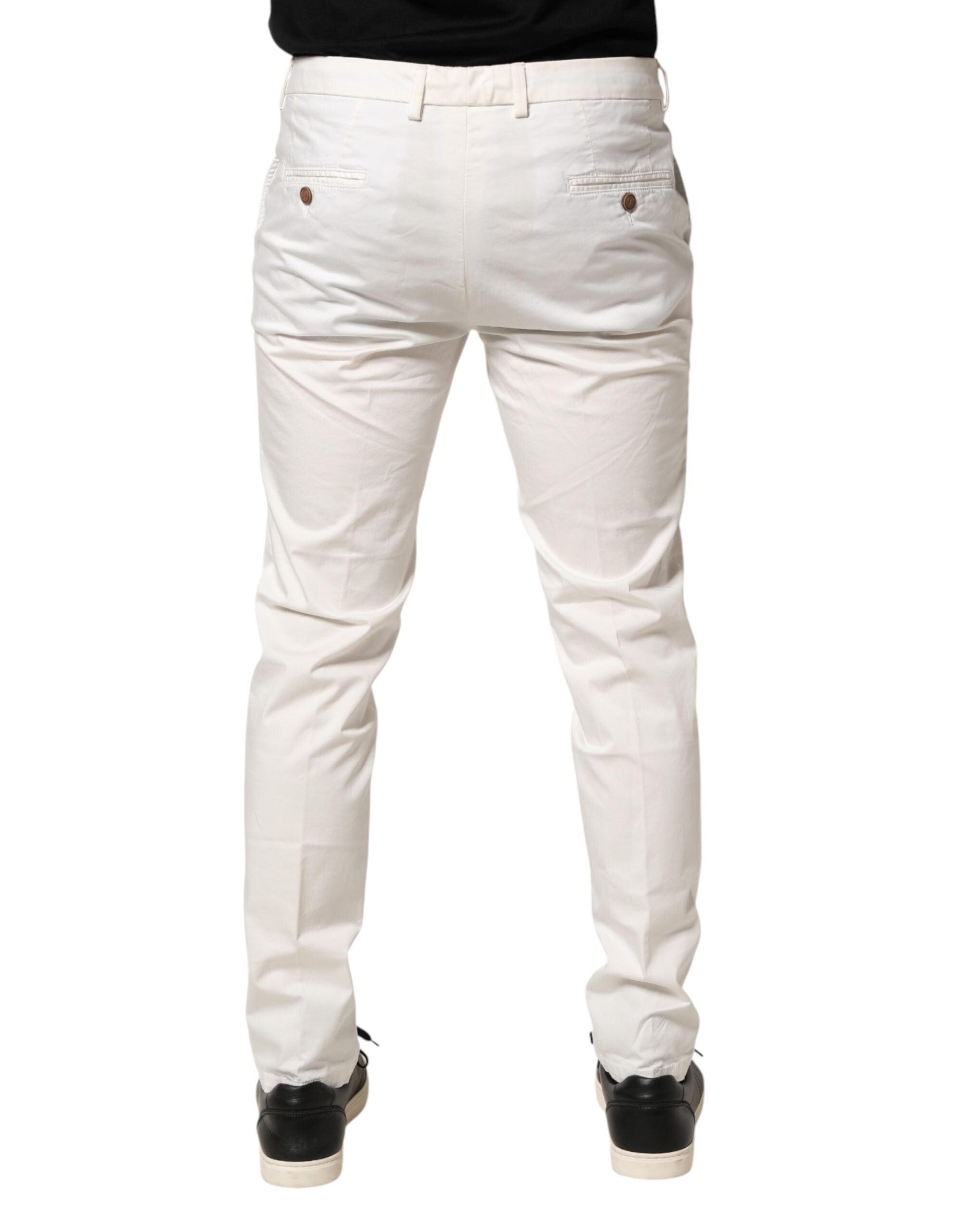 Domenico Tagliente White Tapered Dress Formal Trouser Men's Pants (Pre-Owned)