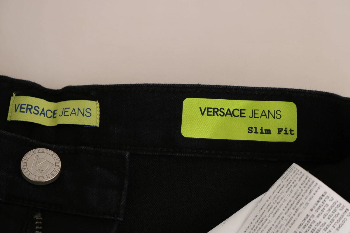 Versace Jeans Couture Dark Black Dora Slim Fit Denim Women's Pants