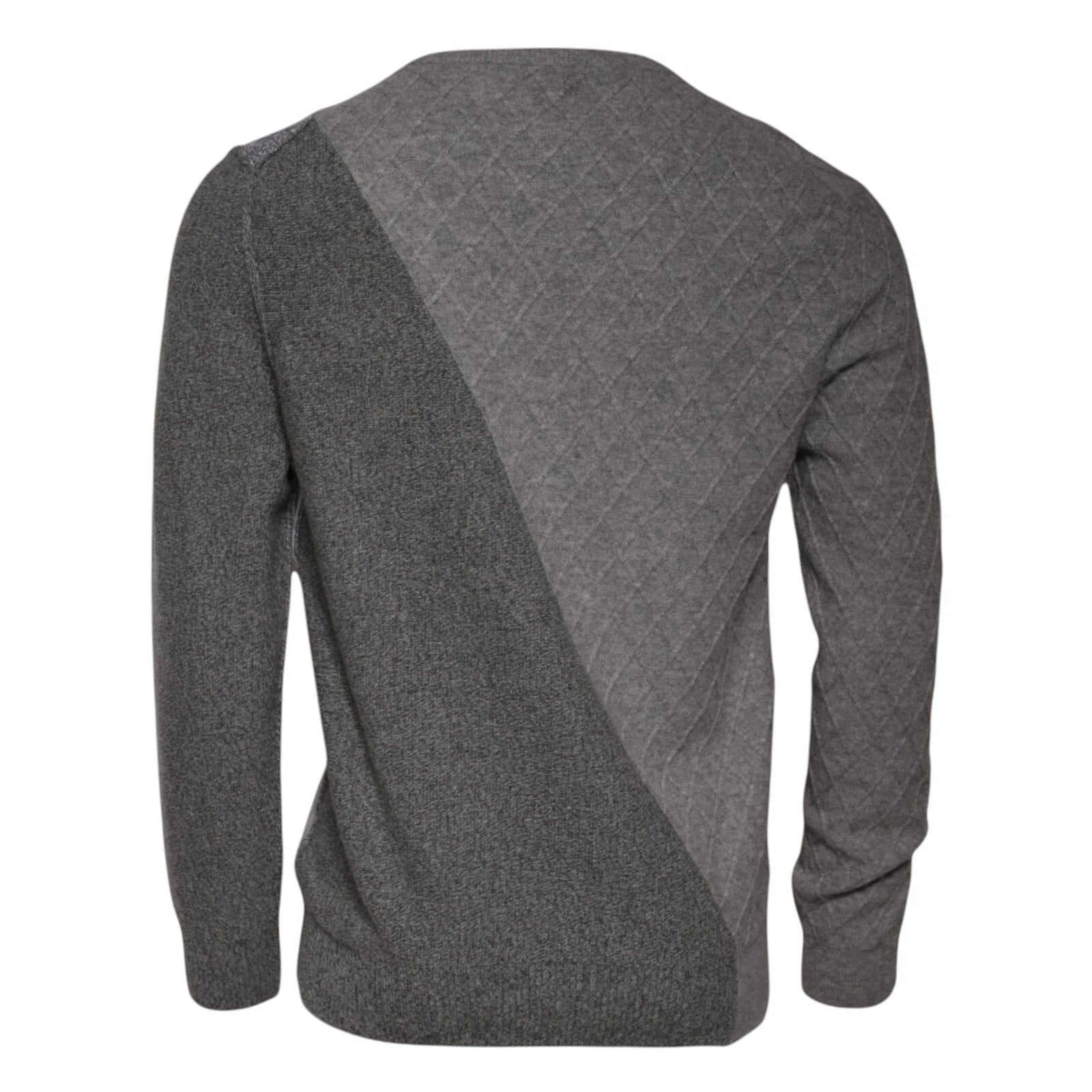 Ballantyne Gray Cashmere Argyle Intarsia Knit Crew Neck Men Men's Sweater (Pre-Owned)