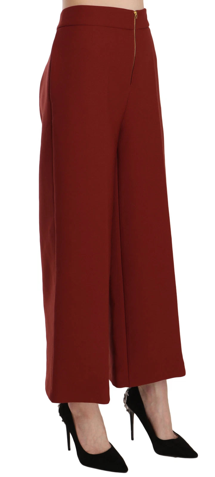 Jucca Red High Waist Cropped Flared Dress Formal Trouser Women's Pants