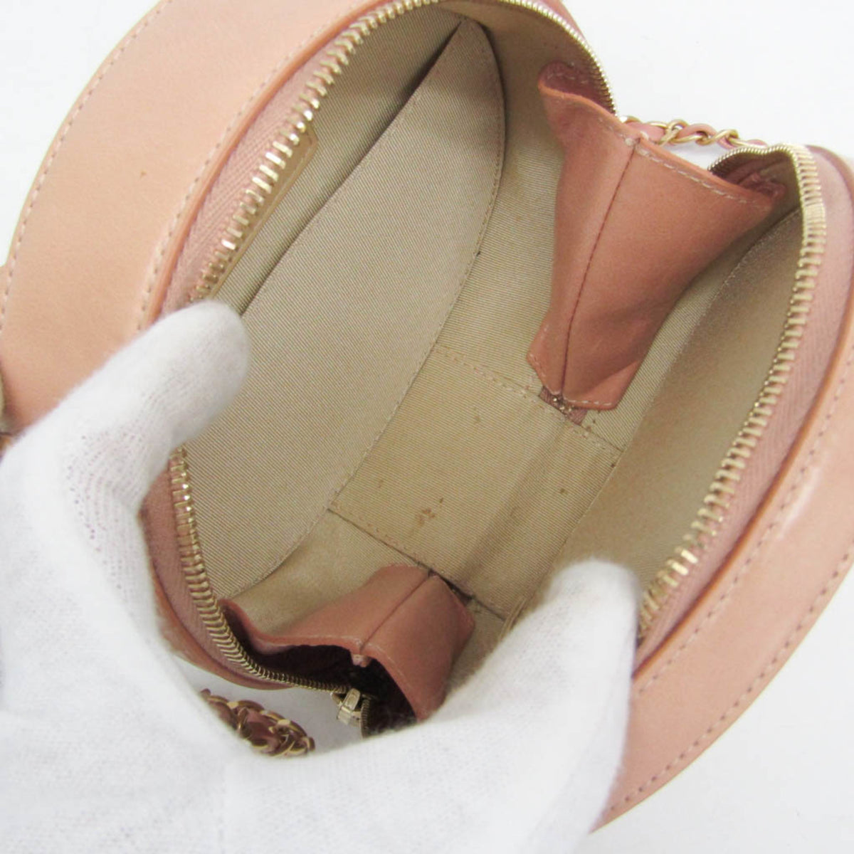 Chanel Round As Earth Glazed Calfskin Pink Leather Shoulder Bag Bag (Pre-Owned)