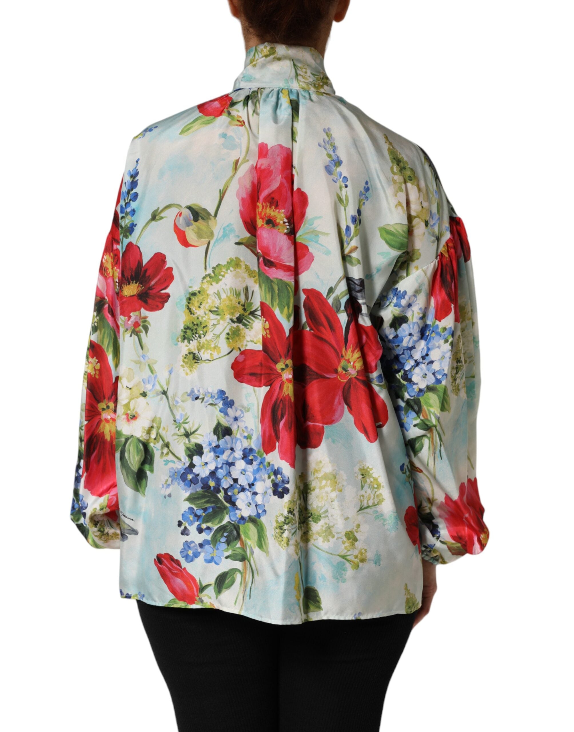 Dolce & Gabbana Multicolor Floral Long Sleeves Blouse Women's Top