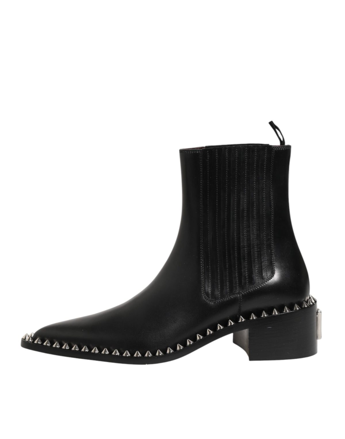 Dolce & Gabbana Black Studded Chelsea Short Ankle Boots Men's Shoes