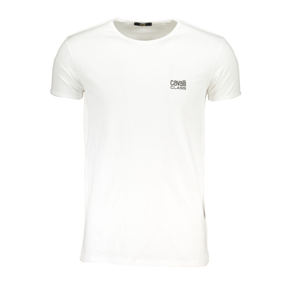 Cavalli Class Bianco Cotton Men Men's T-Shirt