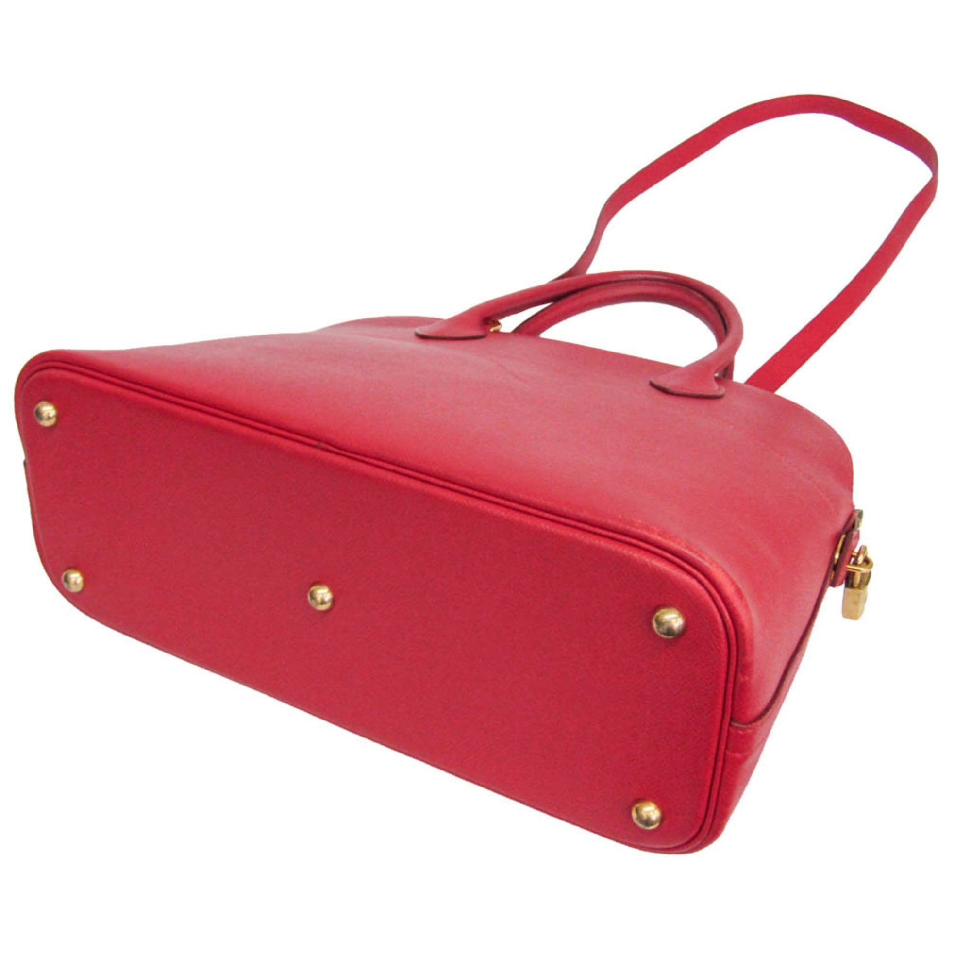 Hermes Bolide Courchevel Red Leather Handbag (Pre-Owned)