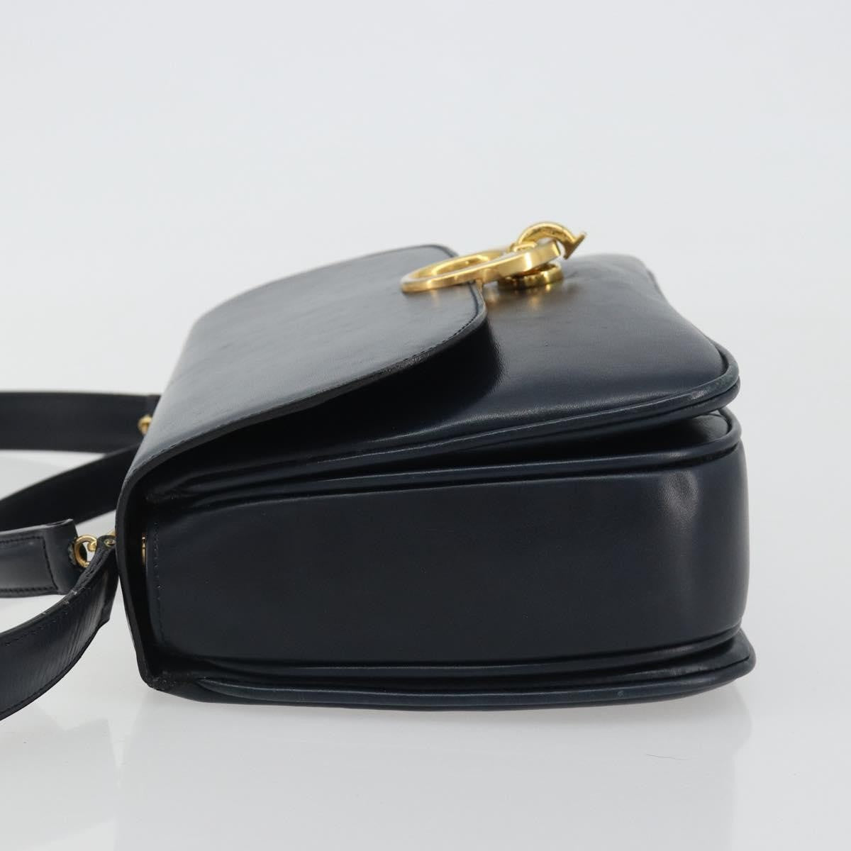Celine Flap Shoulder Leather Navy Leather Shoulder Bag Bag (Pre-Owned)