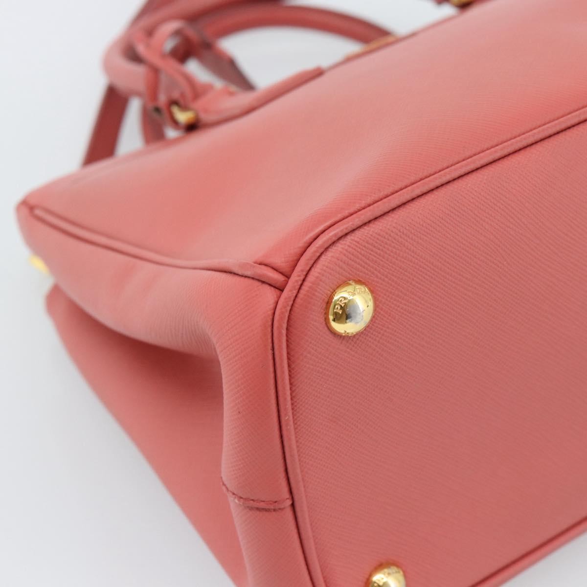 Prada Galleria Double Zip Saffiano Leather Pink Leather Tote Bag Bag (Pre-Owned)