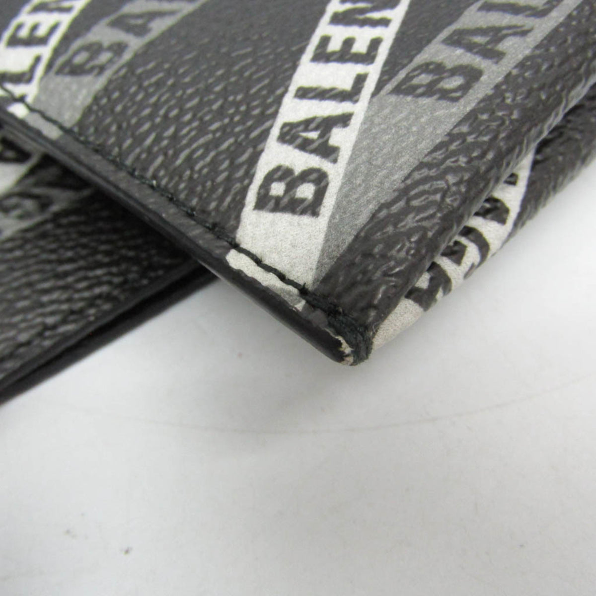 Balenciaga Fold Over Monogram Printed Leather Black Leather Tote Bag Bag (Pre-Owned)