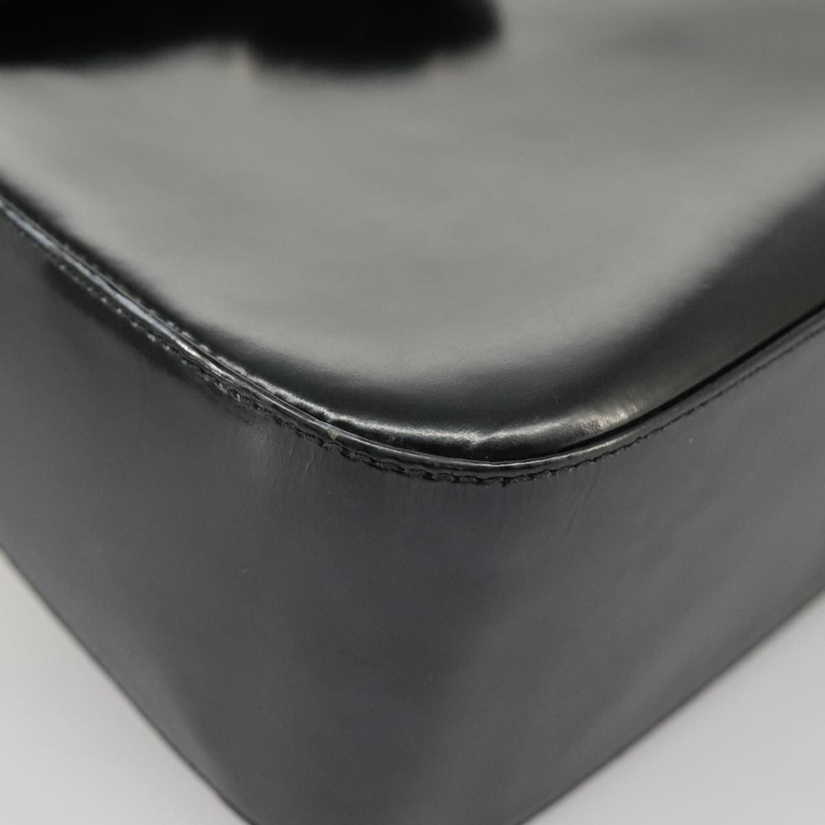 Salvatore Ferragamo Vintage Top Handle Leather Black Leather Handbag (Pre-Owned)