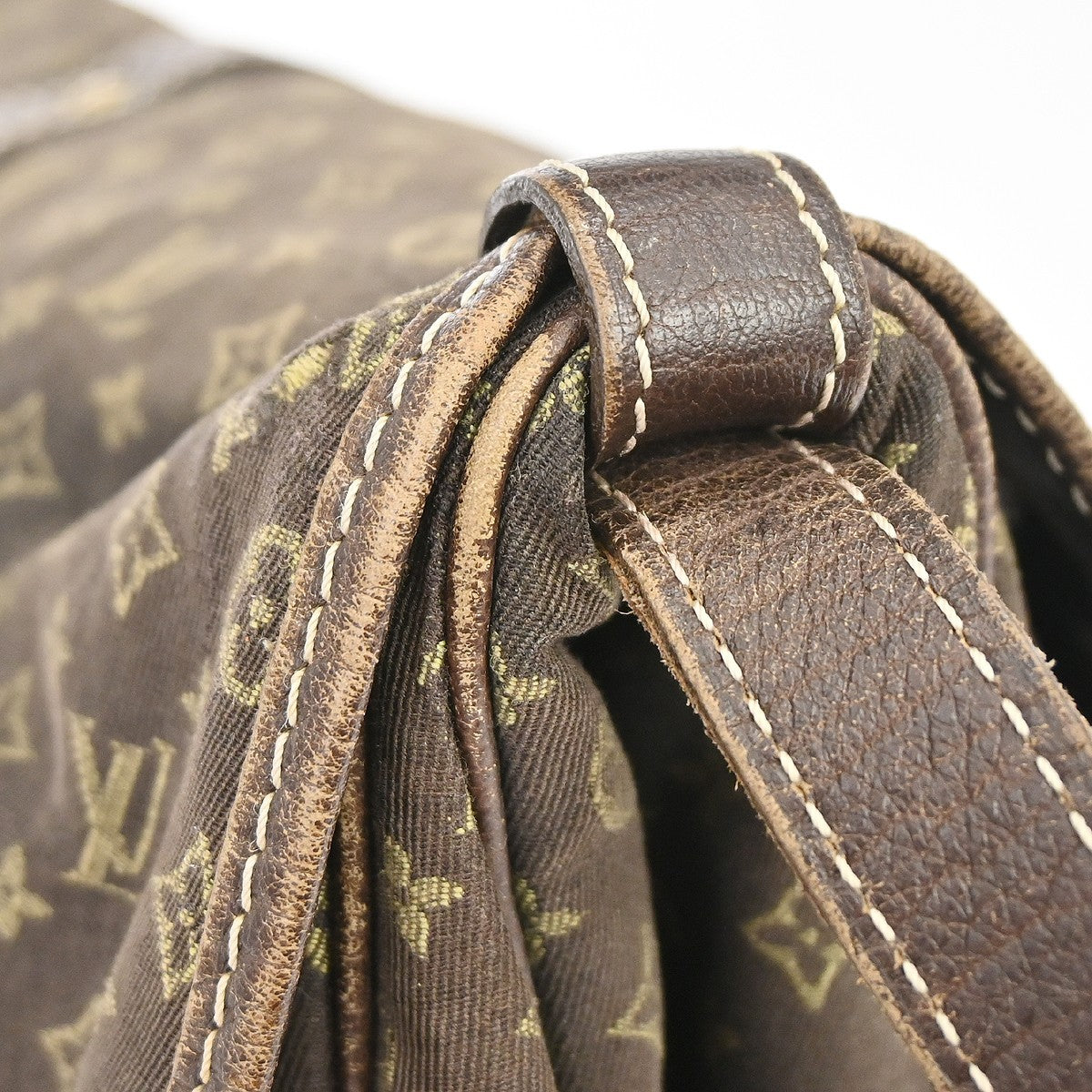 Louis Vuitton Saumur Mini Lin Brown Canvas Shoulder Bag Bag (Pre-Owned)