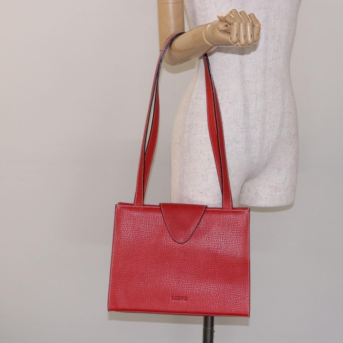 Loewe Vintage Leather Red Leather Shoulder Bag Bag (Pre-Owned)
