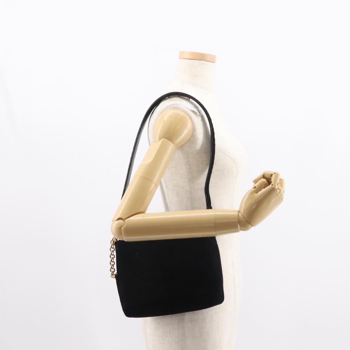 Salvatore Ferragamo Gancini Suede Black Suede Shoulder Bag Bag (Pre-Owned)