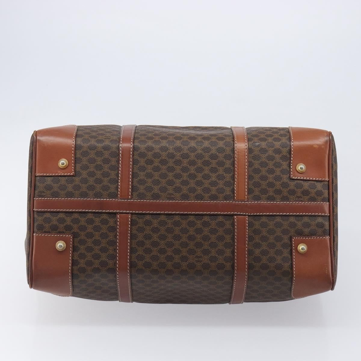 Celine Vintage Duffle Macadam Coated Canvas Brown Canvas Handbag (Pre-Owned)
