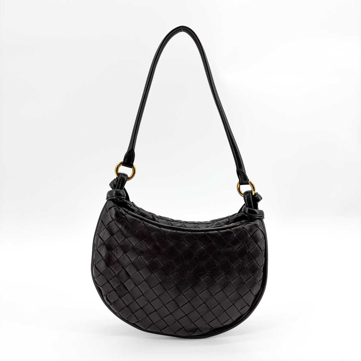 Bottega Veneta Gemelli Intrecciato Leather Black Leather Shoulder Bag Bag (Pre-Owned)