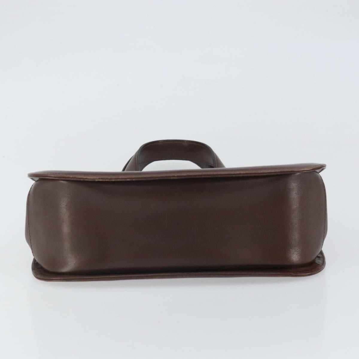 Salvatore Ferragamo Gancini Leather Brown Leather Handbag (Pre-Owned)