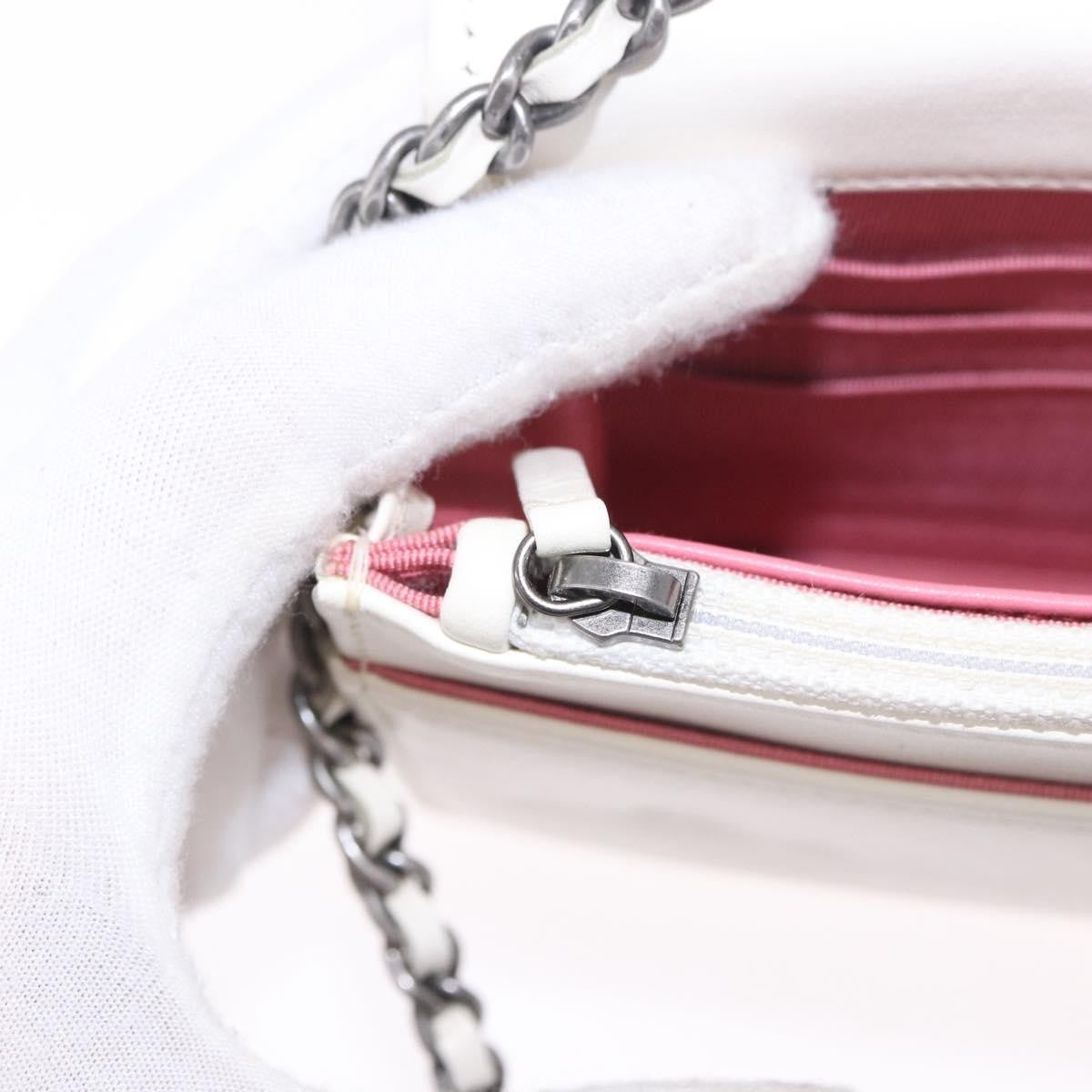 Chanel Wallet On Chain Lambskin White Leather Shoulder Bag Bag (Pre-Owned)