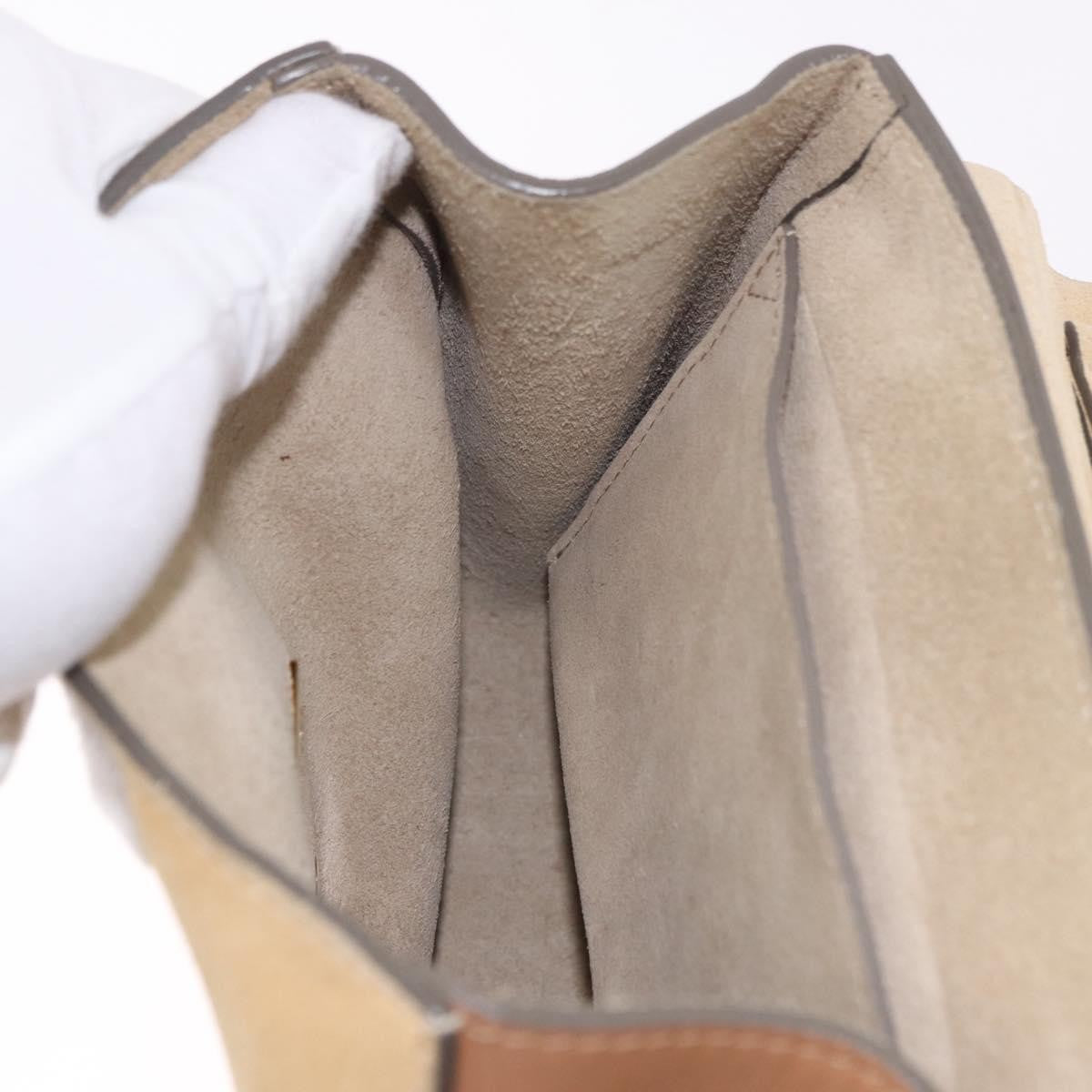 Chloe Drew Shoulder Leather Beige Suede Handbag (Pre-Owned)