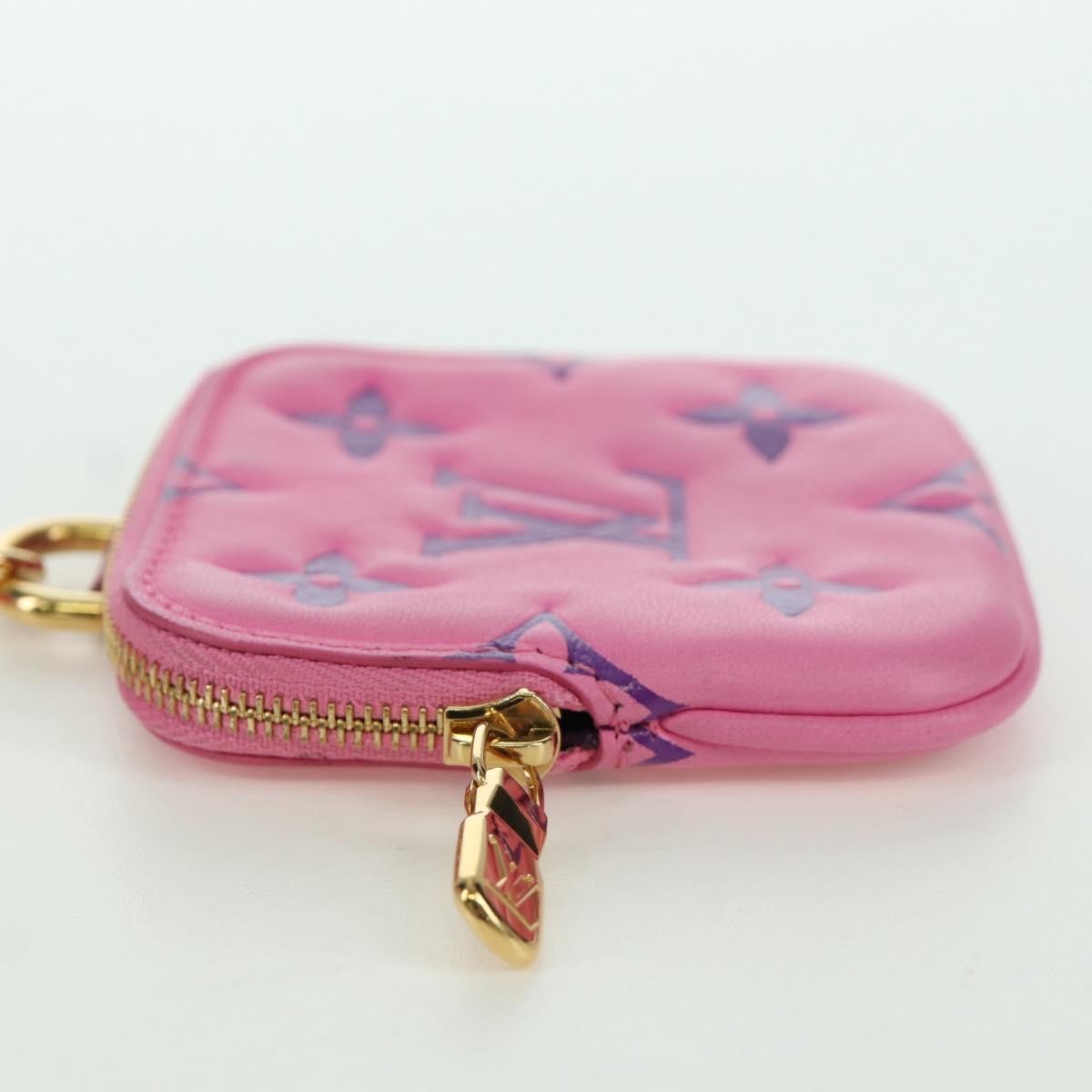 Louis Vuitton Lanyard Multipochette Coin Case Monogram Empreinte Pink Canvas Wallets Accessory (Pre-Owned)