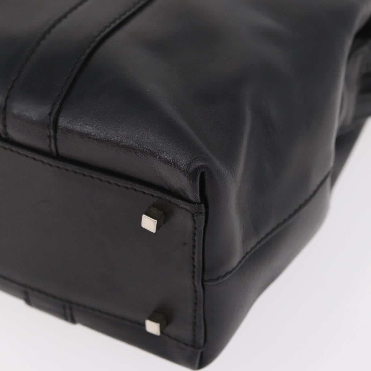 Salvatore Ferragamo Vintage Leather Black Leather Tote Bag Bag (Pre-Owned)