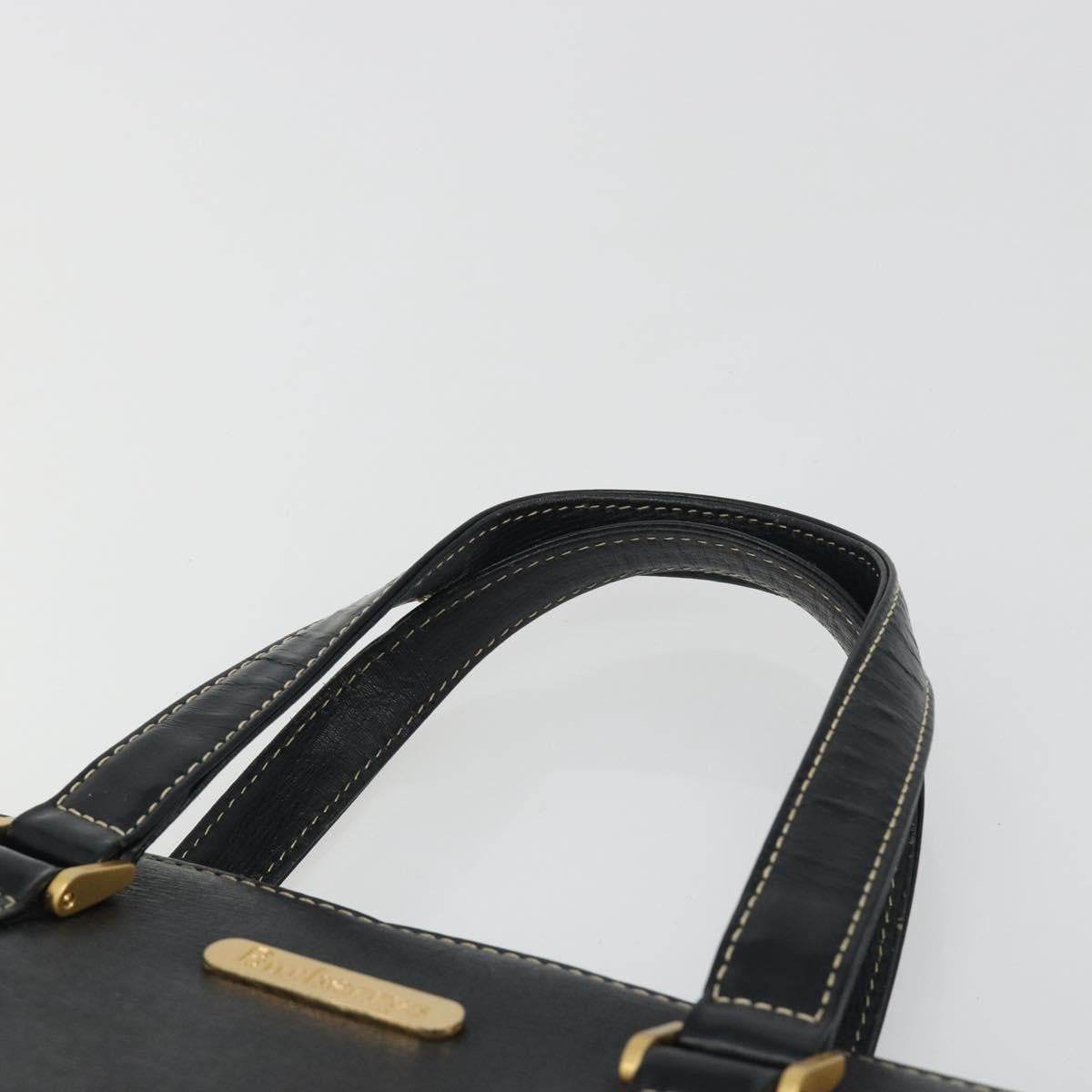 Burberry Vintage Leather Black Leather Handbag (Pre-Owned)