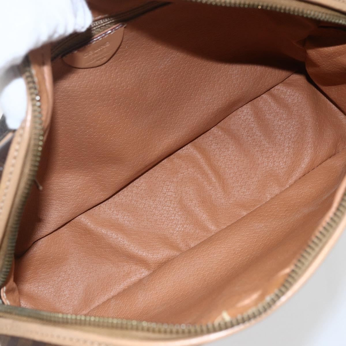 Celine Vintage Macadam Canvas And Leather Brown Canvas Shoulder Bag Bag (Pre-Owned)