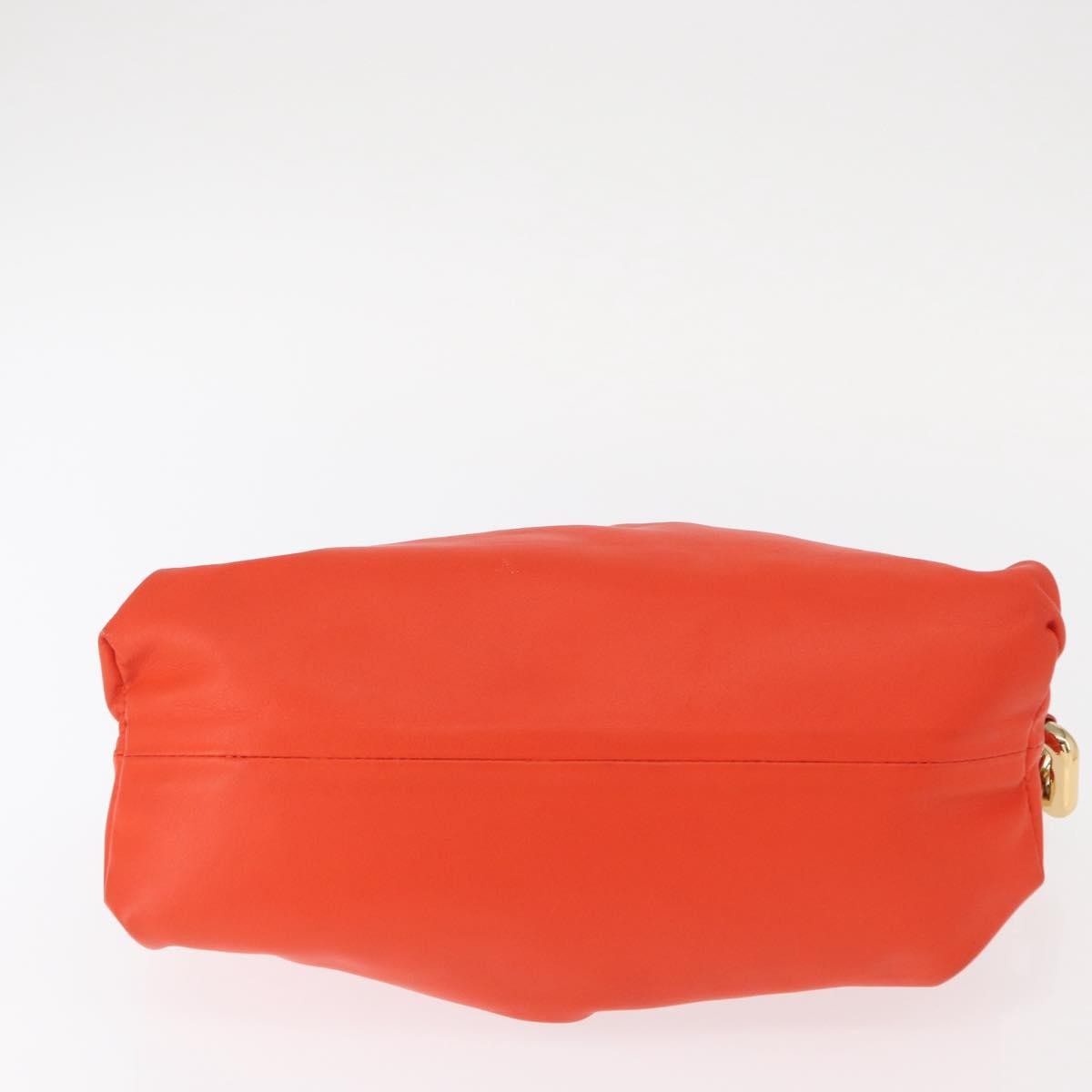 Bottega Veneta The Chain Leather Orange Leather Clutche & Pouche Bag (Pre-Owned)