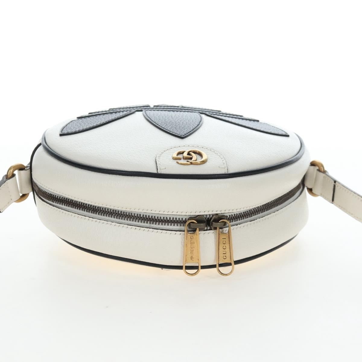 Gucci X Adidas Ophidia Round Leather White Leather Crossbody Bag Bag (Pre-Owned)