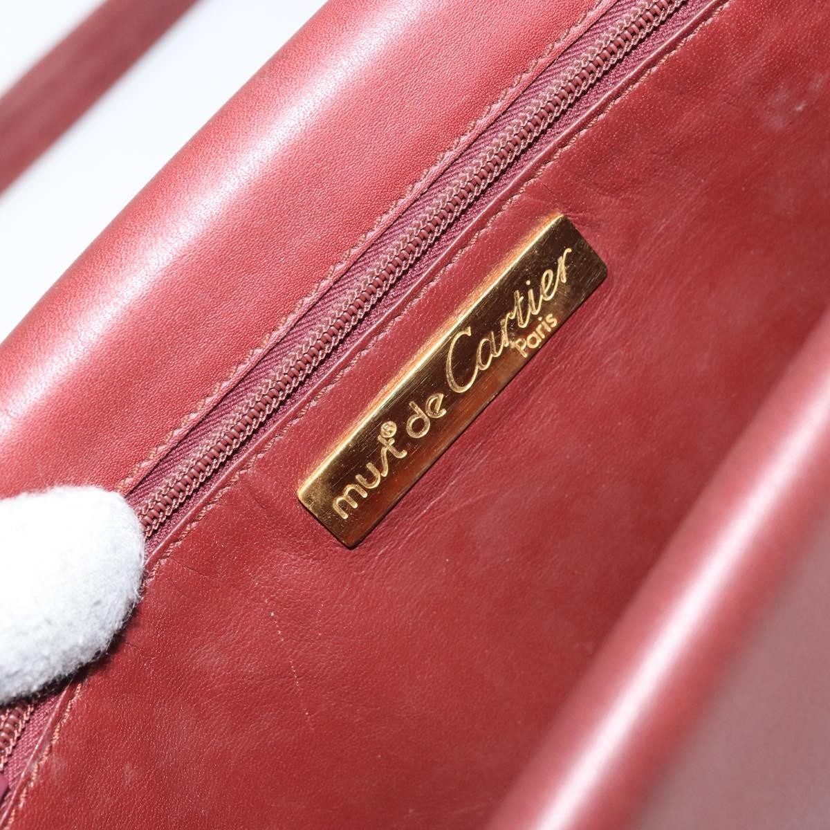 Cartier Must De Cartier Leather Burgundy Leather Shoulder Bag Bag (Pre-Owned)
