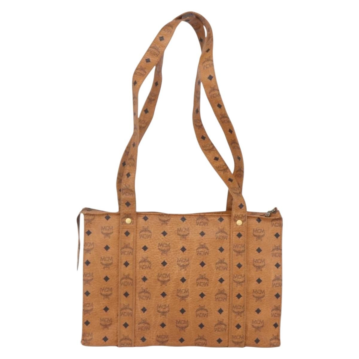 MCM Visetos Pvc Brown Canvas Shoulder Bag Bag (Pre-Owned)
