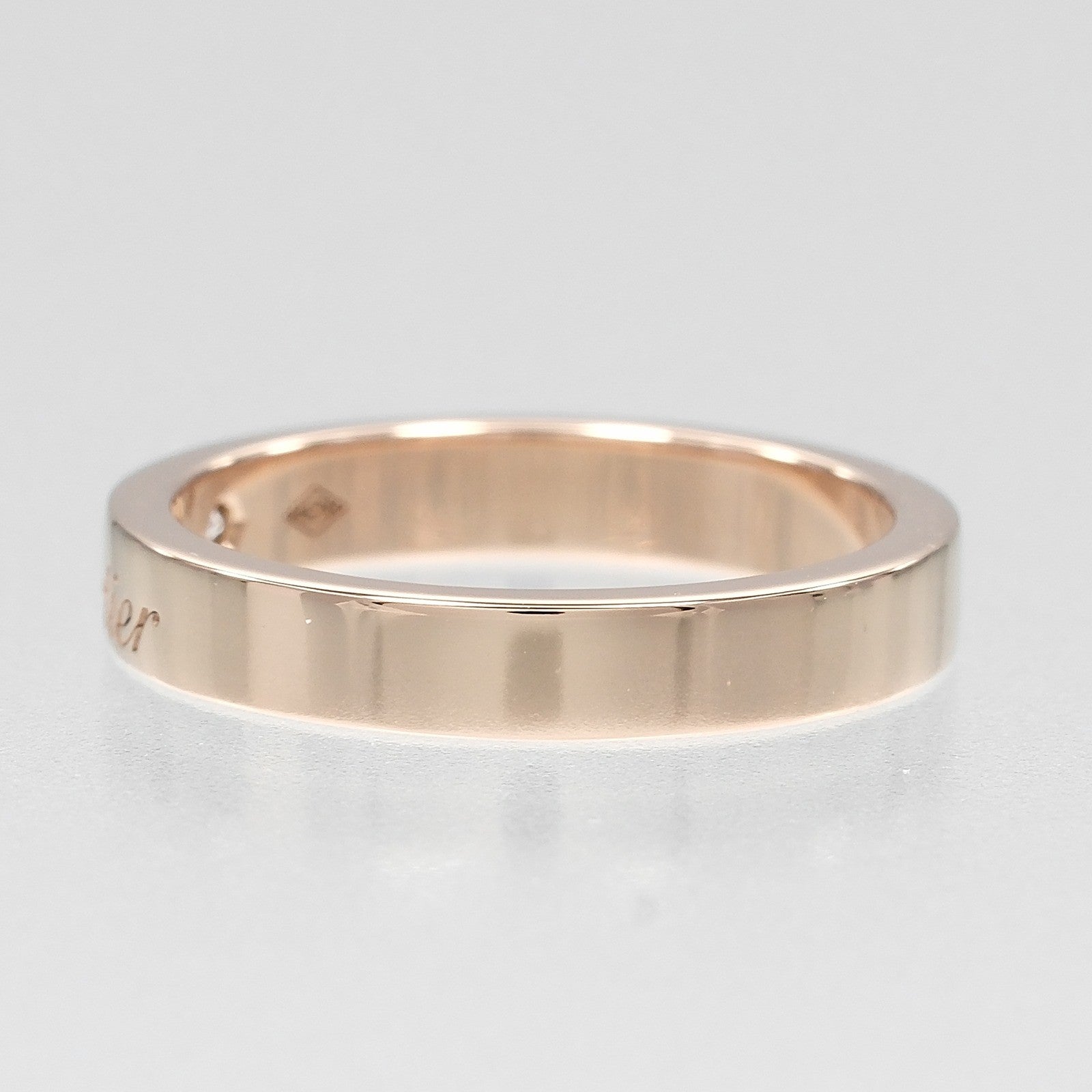 Cartier C De Cartier Wedding Band 18K Rose Gold With Diamond Gold Pink_Gold Ring Jewelry (Pre-Owned)