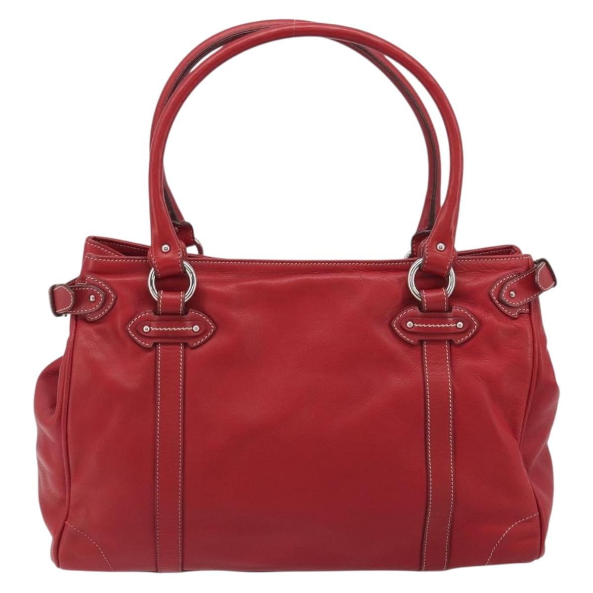 Christian Dior Cd Shoulder Bag Leather Red Leather Shoulder Bag Bag (Pre-Owned)