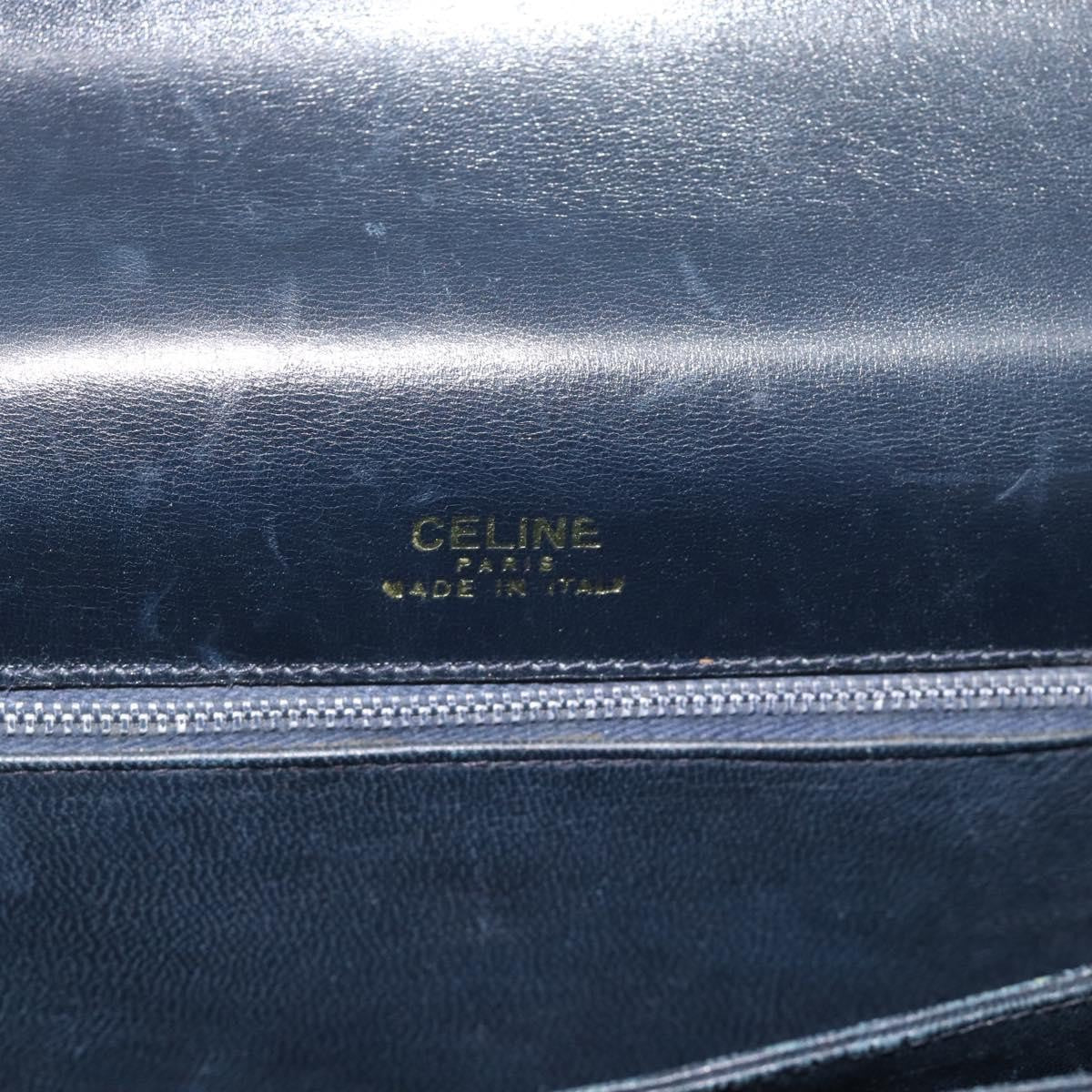 Celine Vintage Horse Carriage Bag Trihomphe Leather Navy Leather Shoulder Bag Bag (Pre-Owned)