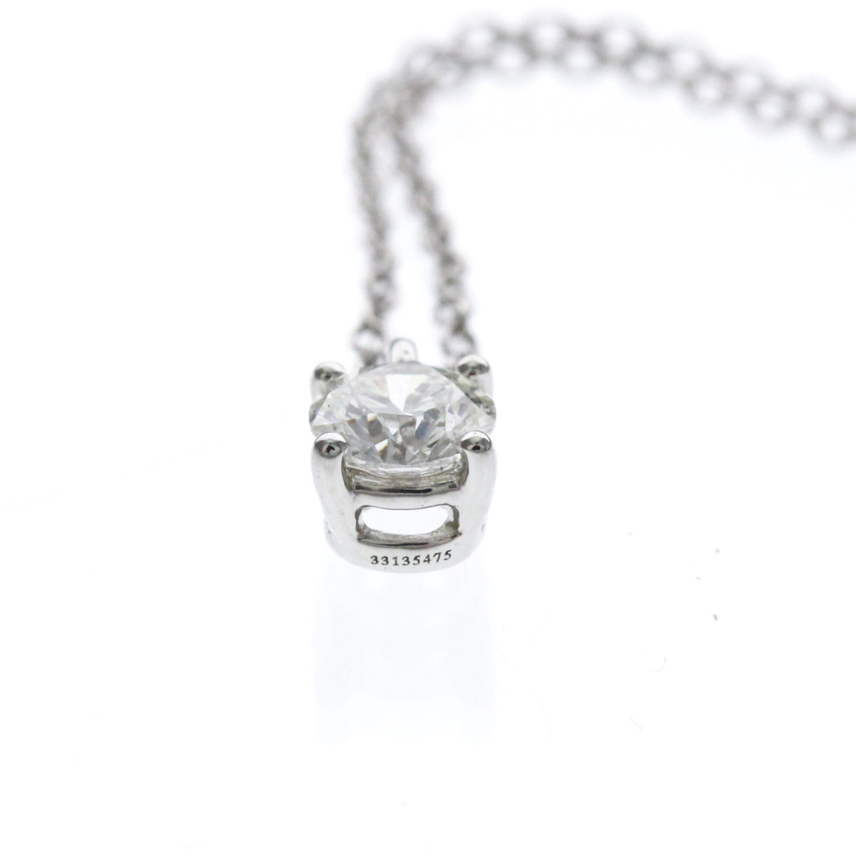 Tiffany & Co. Solitaire Pendant Platinum With Emerald Cut Diamond Silver Platinum Necklace Jewelry (Pre-Owned)