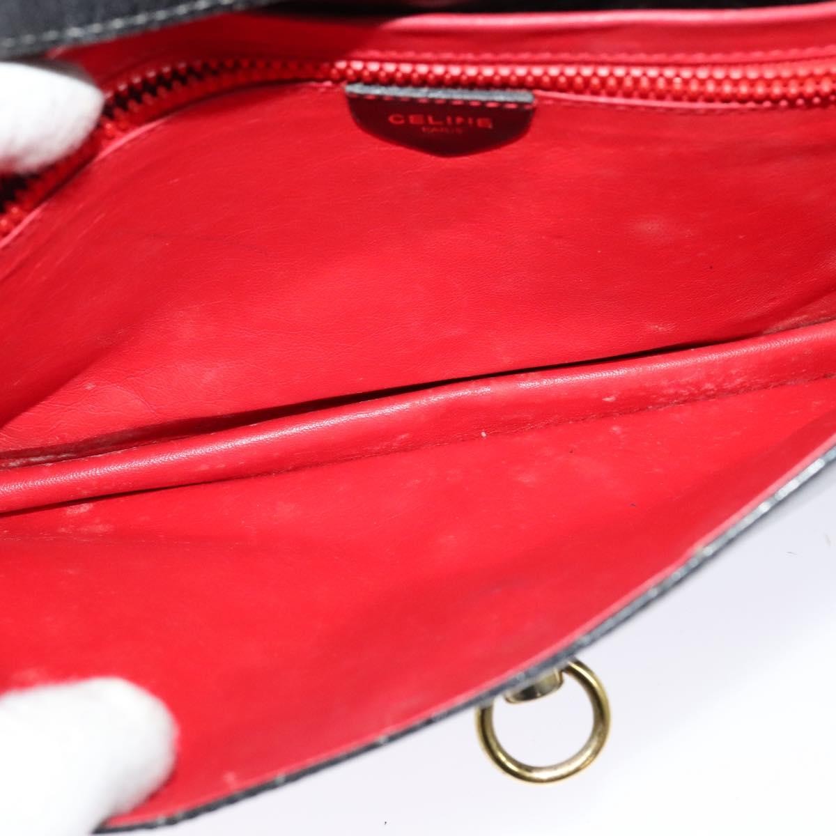 Celine Envelope Leather Black Leather Shoulder Bag Bag (Pre-Owned)