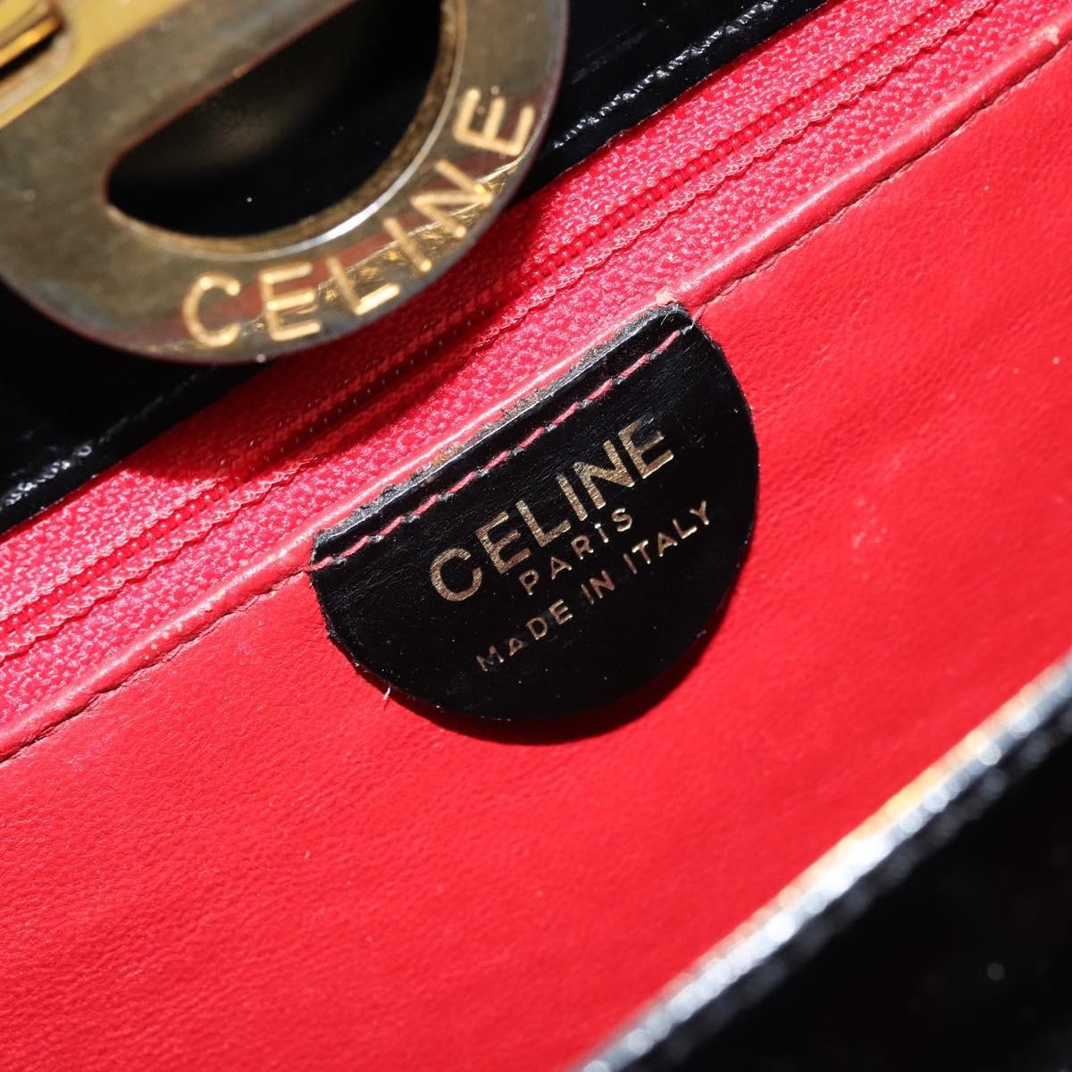 Celine Vintage Leather Black Leather Shoulder Bag Bag (Pre-Owned)