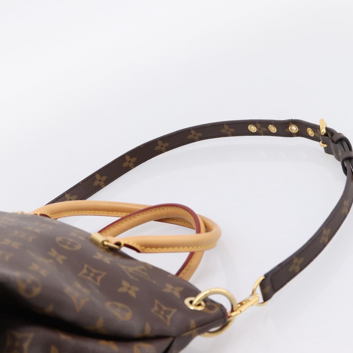 Louis Vuitton Pallas Monogram Canvas With Leather Brown Canvas Tote Bag Bag (Pre-Owned)