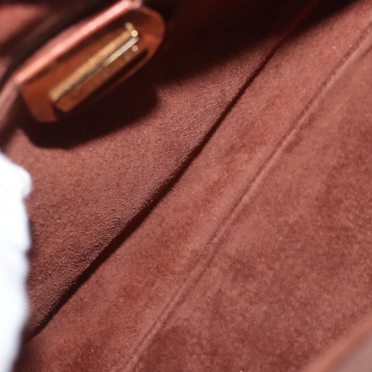 Gucci Vintage Leather Brown Leather Handbag (Pre-Owned)