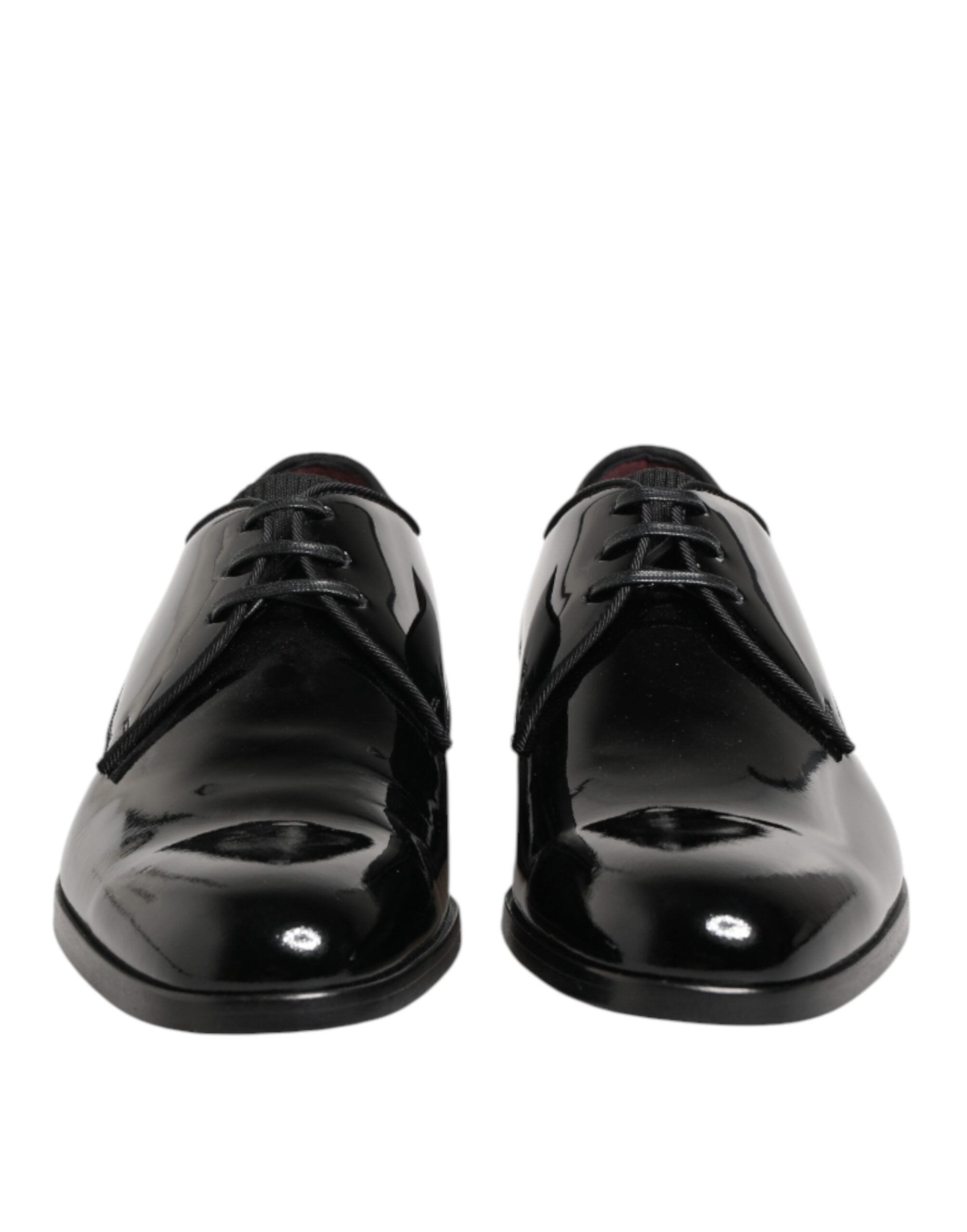 Dolce & Gabbana Black Calfskin Leather Derby Dress Men's Shoes