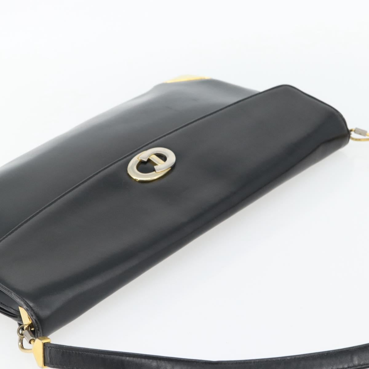 Christian Dior Cd Shoulder Bag Leather Black Leather Shoulder Bag Bag (Pre-Owned)