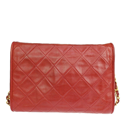 Chanel Matelassé Red Leather Shoulder Bag (Pre-Owned)