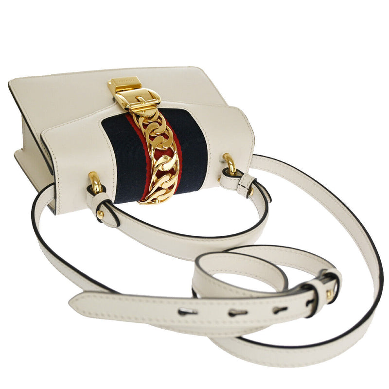 Gucci Sylvie White Leather Handbag (Pre-Owned)