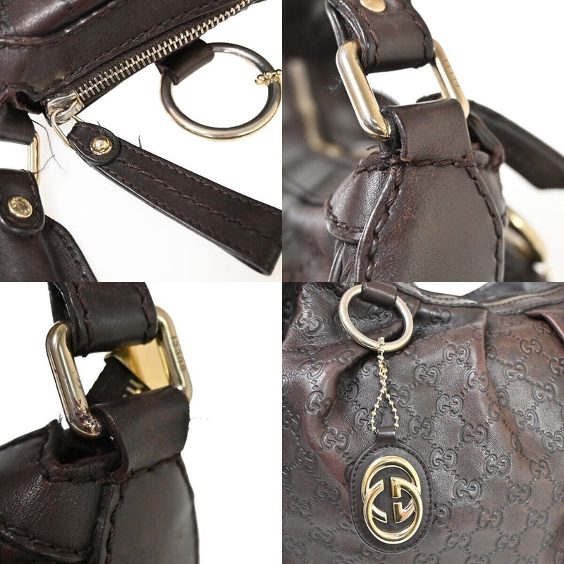 Gucci Sukey Brown Leather Shoulder Bag (Pre-Owned)