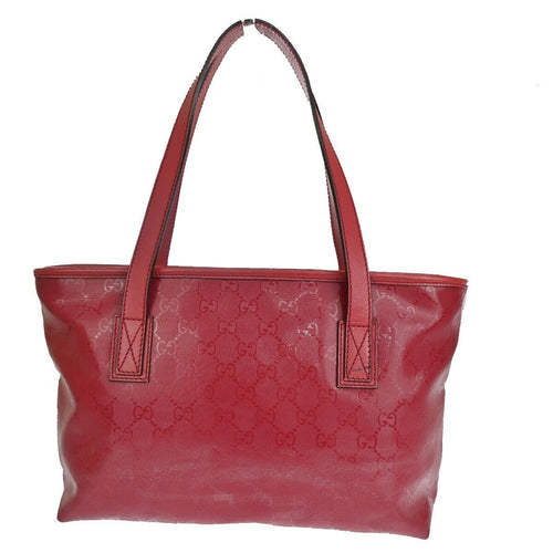Gucci Imprime Burgundy Leather Shoulder Bag (Pre-Owned)