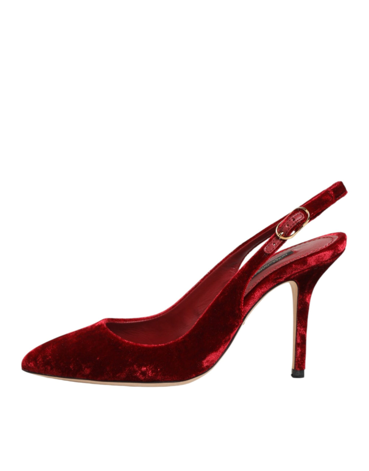 Dolce & Gabbana Red Suede High Heels Slingbacks Sandals Women's Shoes