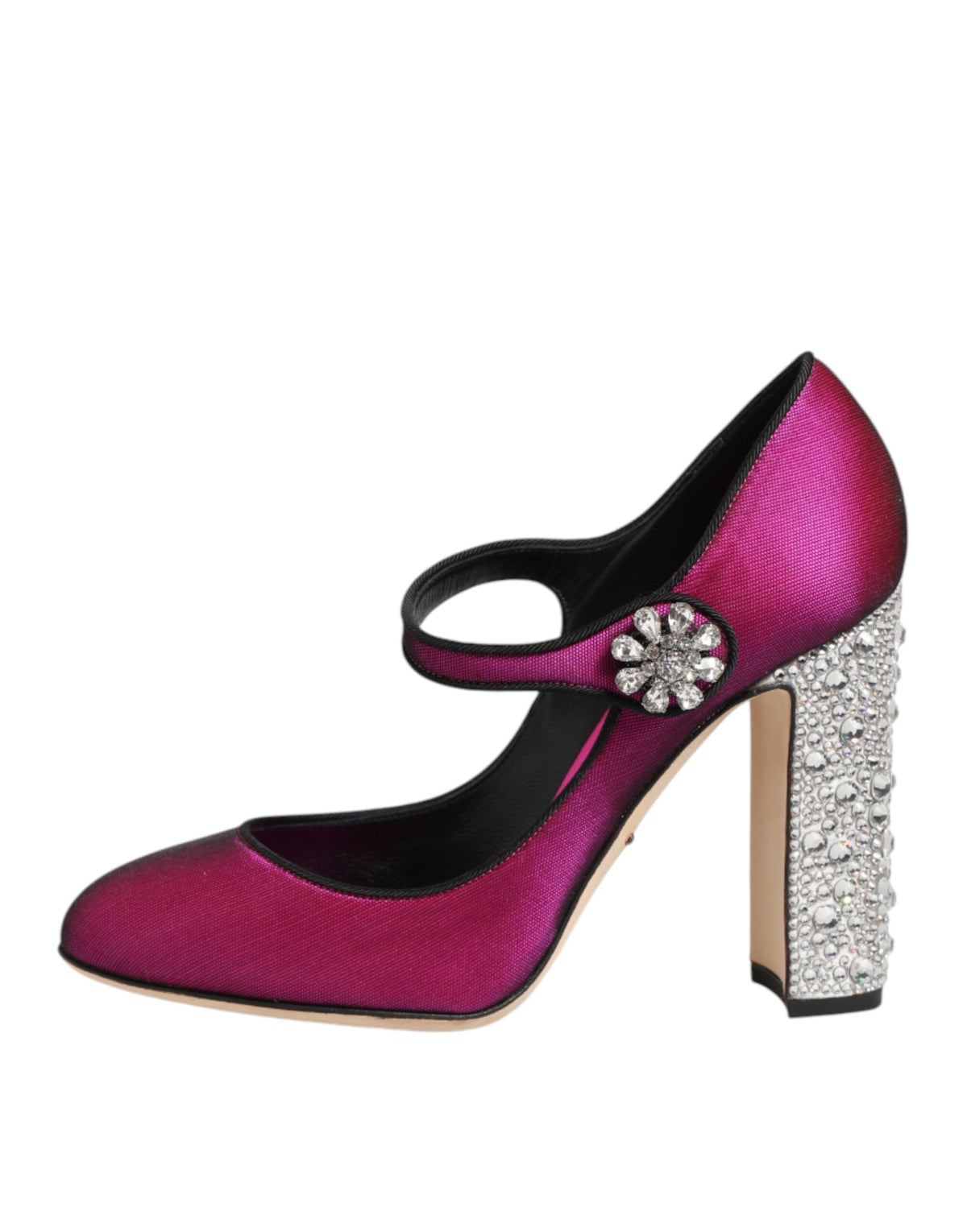 Dolce & Gabbana Pink Strass Mary Janes Heels Pumps Women's Shoes